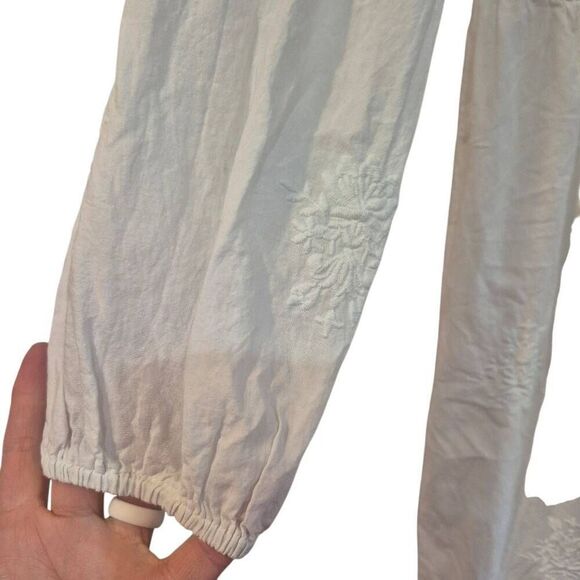 Forever 21 Women's White Cotton Embroidered Open Front Dress Cardigan Robe NEW s - Picture 6 of 10